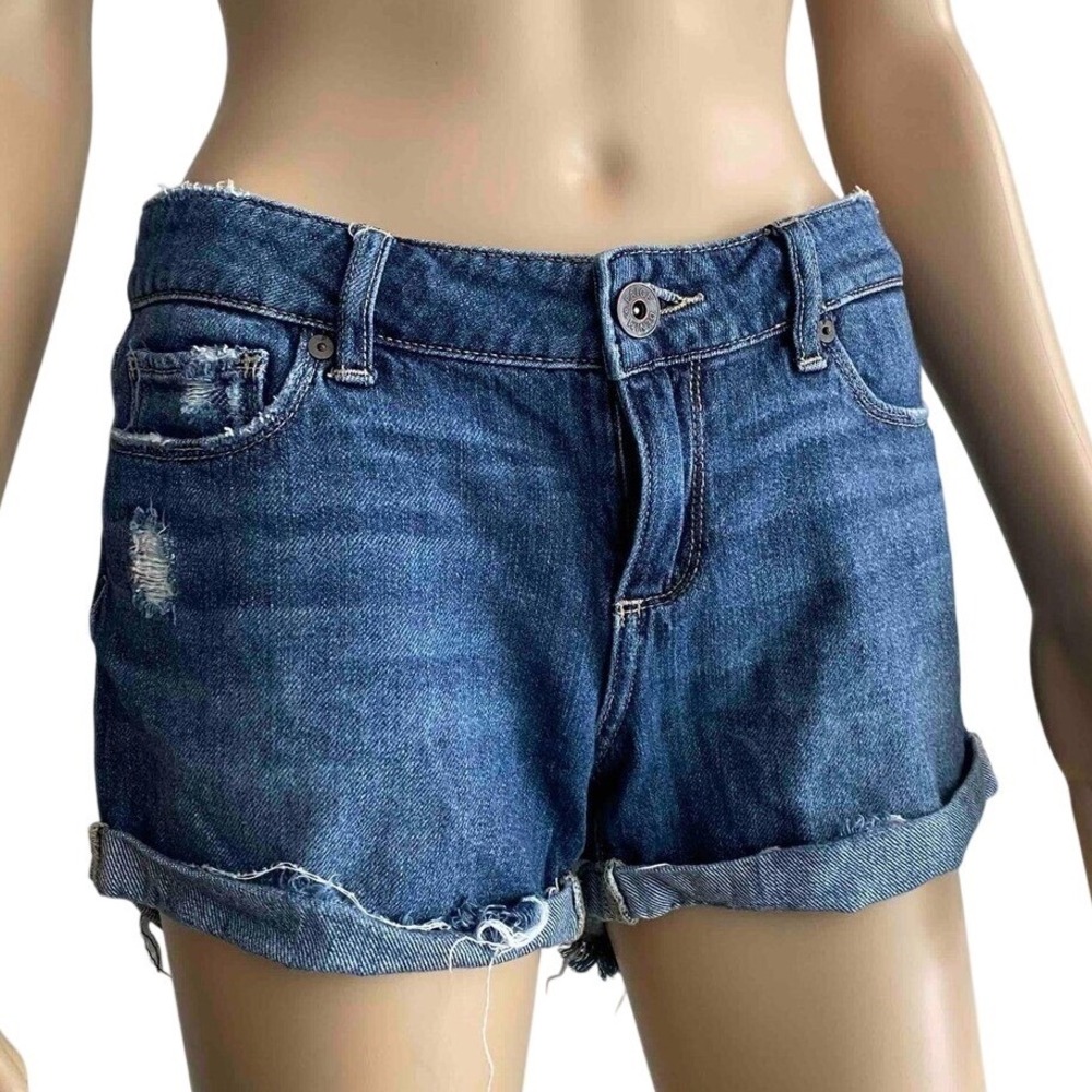 PAIGE Jimmy Jimmy Short Distressed Denim Cutoff Shorts Blue 25 1226712-2348